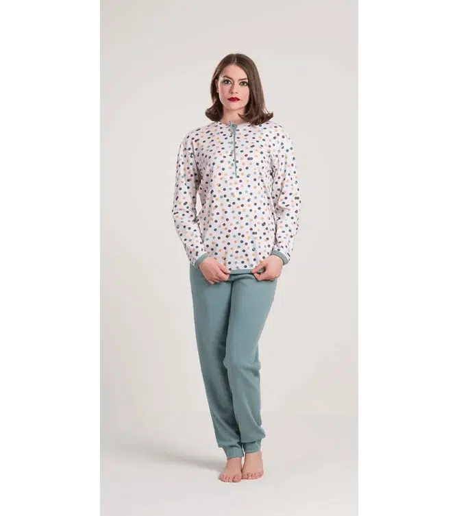 Pigiama donna serafino invernale interlock Gary V50011