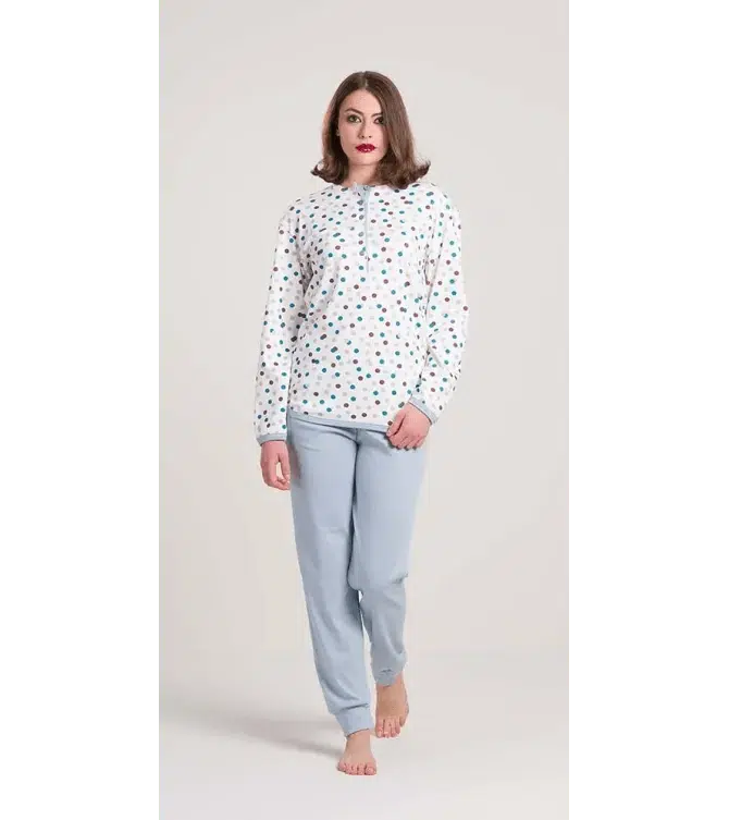 Pigiama donna serafino invernale interlock Gary V50011