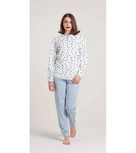 Pigiama donna serafino invernale interlock Gary V50011