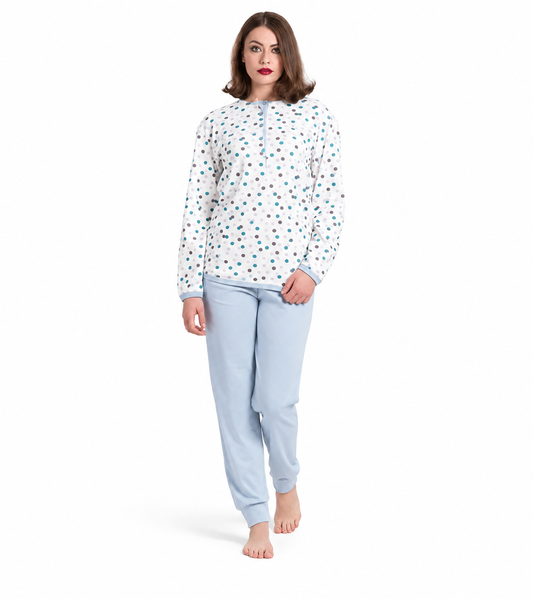 Pigiama donna serafino invernale interlock Gary V50011