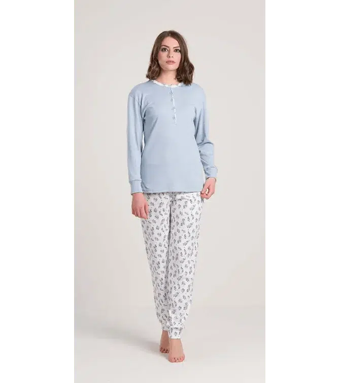 Pigiama donna serafino invernale interlock Gary V50050