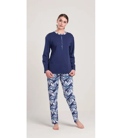 Pigiama donna serafino invernale interlock Gary V50075