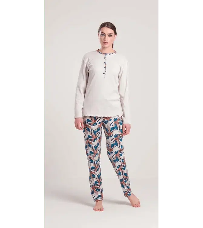 Pigiama donna serafino invernale interlock Gary V50075