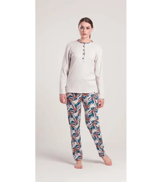 Pigiama donna serafino invernale interlock Gary V50075