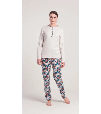Pigiama donna serafino invernale interlock Gary V50075