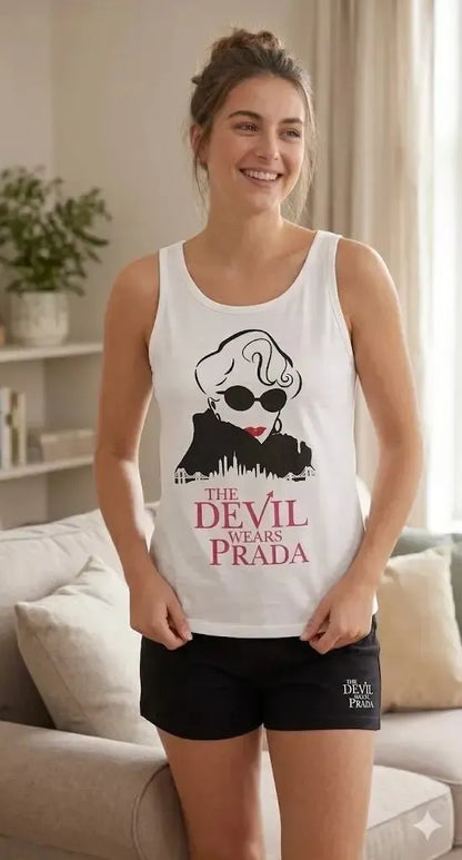 Pigiama donna spalla larga pantaloncino Il Diavolo veste Prada DYD0886