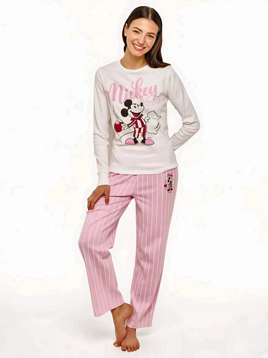 Pigiama interlock ragazza Disney Mickey And Friends DYD0887C panna e rosa, colore panna/rosa