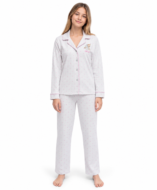 Pigiama interlock ragazza aperto Bambi Disney DYD2695C