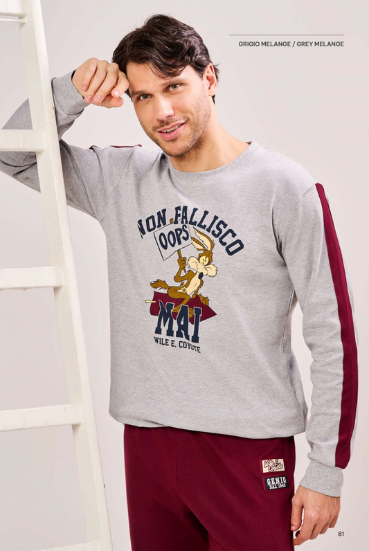 Pigiama interlock ragazzo Wile e Coyote WBM7817C
