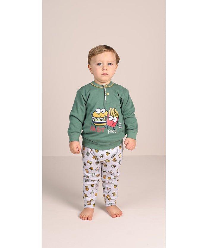 Pigiama invernale Neonato interlock serafino con due bottoni Gary 1021