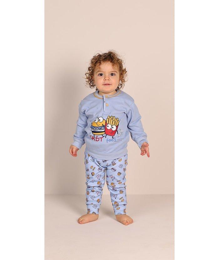 Pigiama invernale Neonato interlock serafino con due bottoni Gary 1021