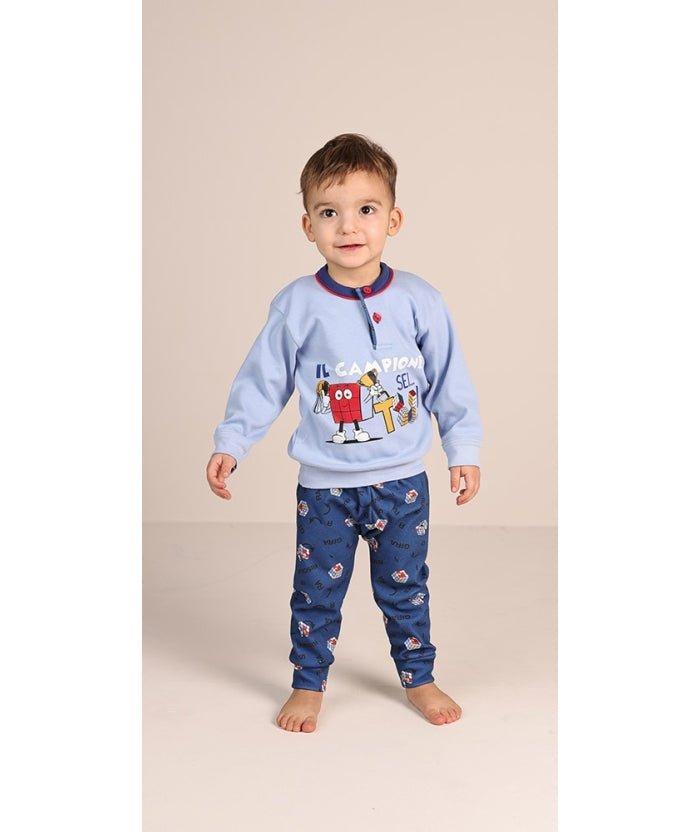 Pigiama invernale Neonato interlock serafino con due bottoni Gary 1023