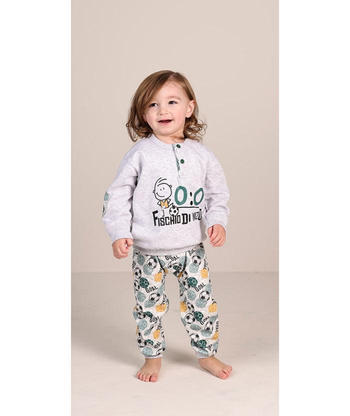 Pigiama invernale Neonato serafino con due bottoni felpa Gary 1042