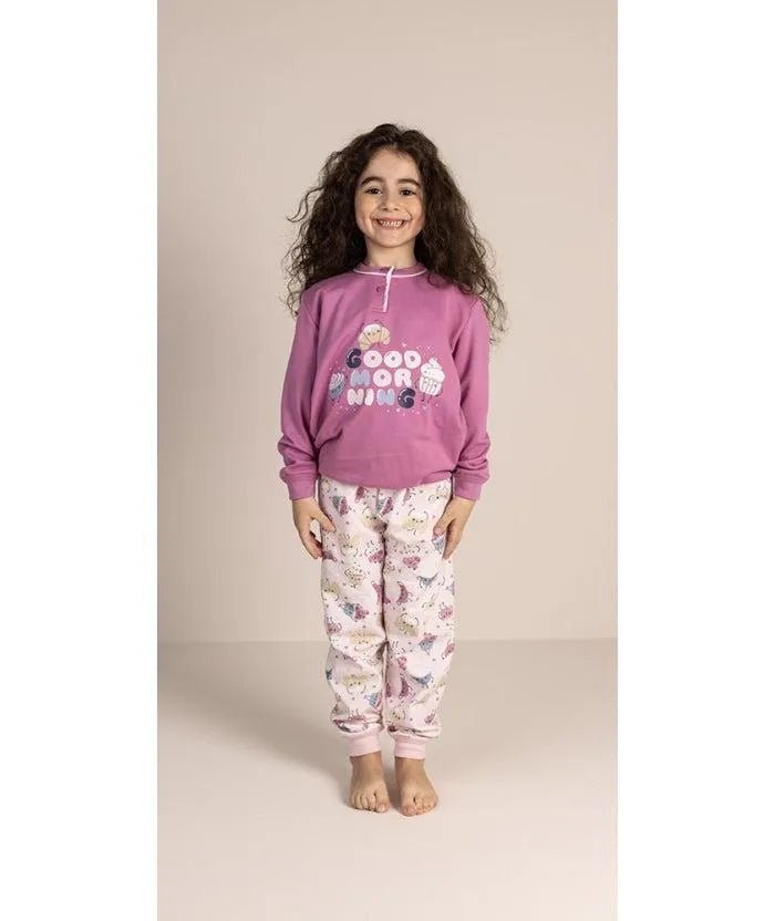 Pigiama invernale bambina cotone felpato Gary 2052