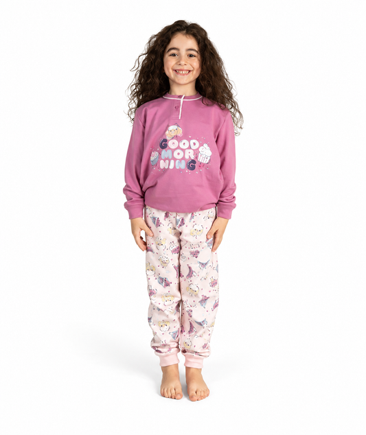 Pigiama invernale bambina cotone felpato Gary 2052