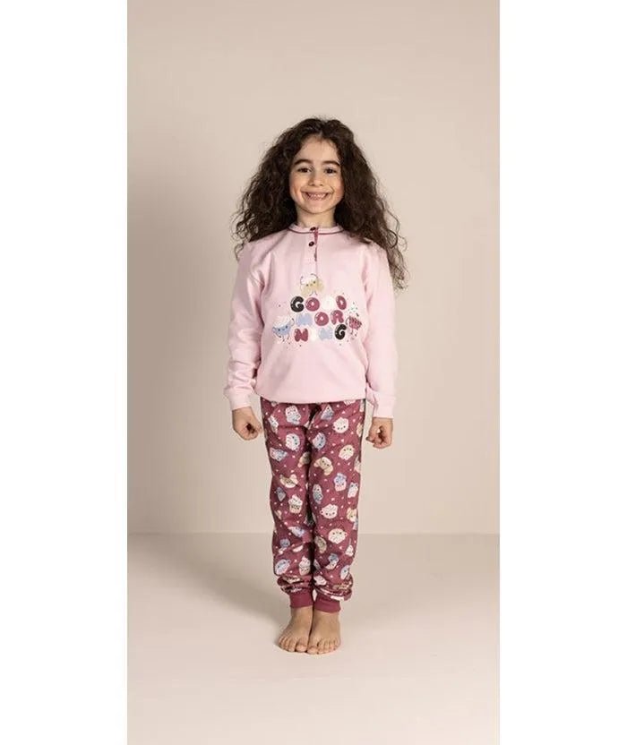 Pigiama invernale bambina cotone felpato Gary 2052