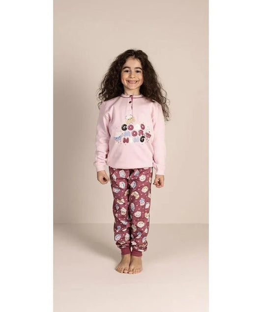 Pigiama invernale bambina cotone felpato Gary 2052