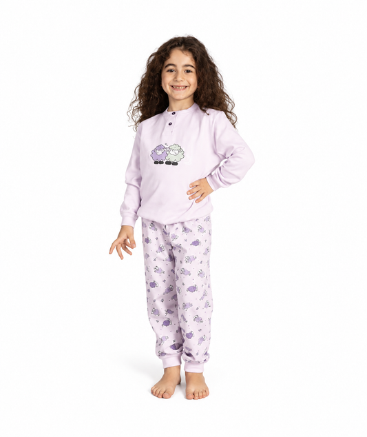 Pigiama invernale bambina cotone felpato Gary 2053