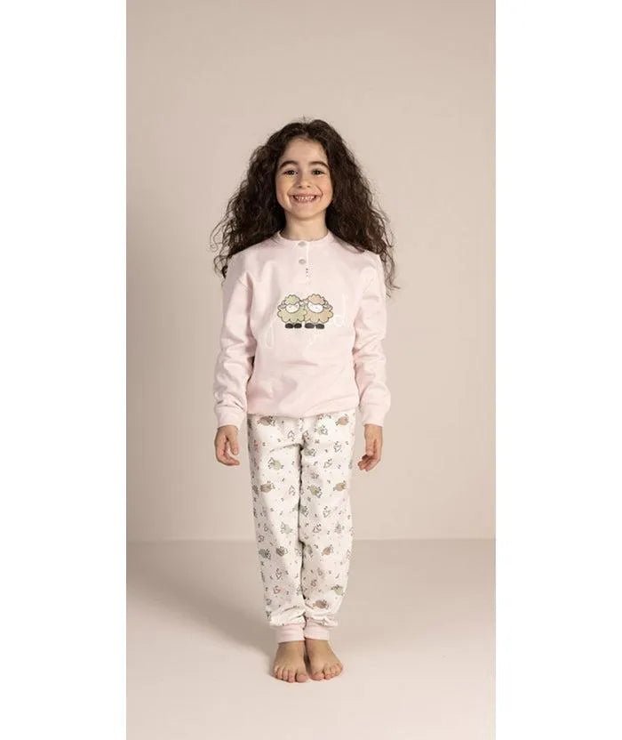 Pigiama invernale bambina cotone felpato Gary 2053