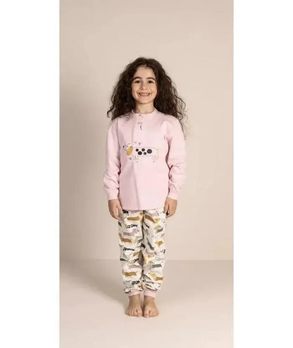 Pigiama invernale bambina cotone felpato Gary 2054