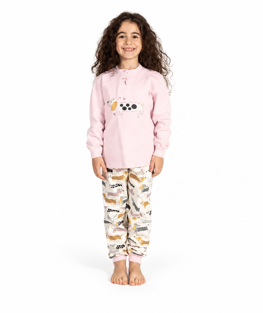 Pigiama invernale bambina cotone felpato Gary 2054
