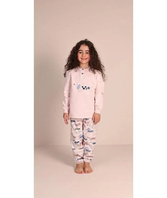 Pigiama invernale bambina cotone felpato Gary 2054