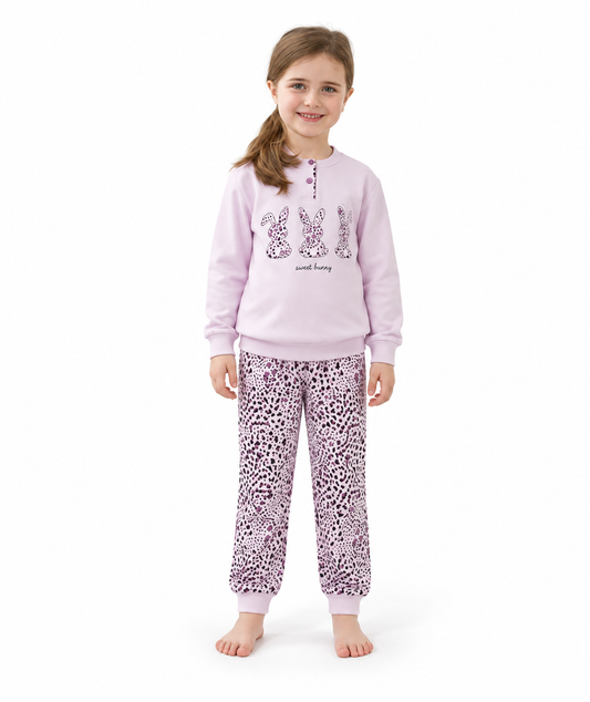 Pigiama invernale bambina cotone felpato Gary 2214