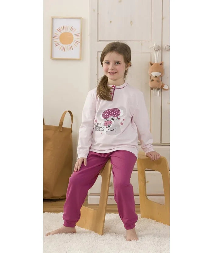 Pigiama invernale bambina cotone felpato Gary 2215