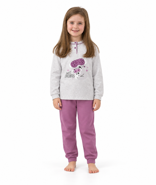 Pigiama invernale bambina cotone felpato Gary 2215