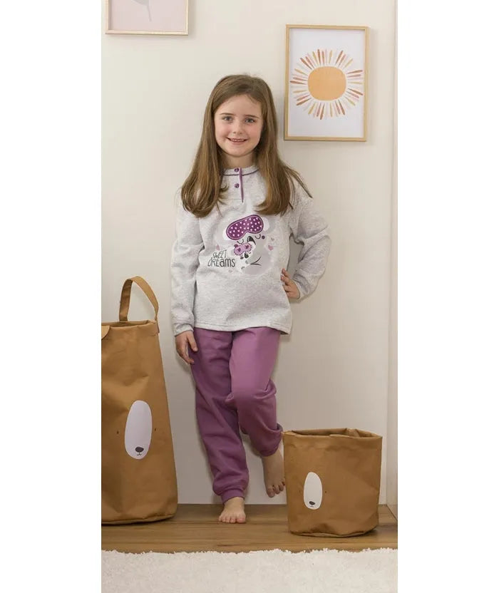 Pigiama invernale bambina cotone felpato Gary 2215