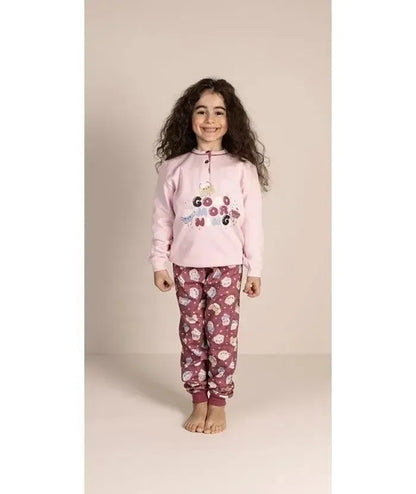 Pigiama invernale bambina cotone felpato Gary 3052