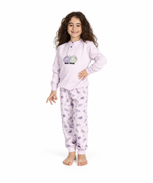 Pigiama invernale bambina cotone felpato Gary 3053
