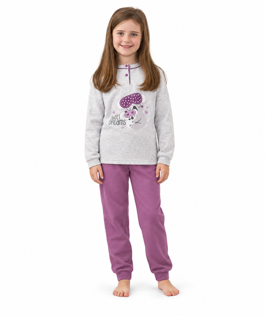 Pigiama invernale bambina cotone felpato Gary 3215