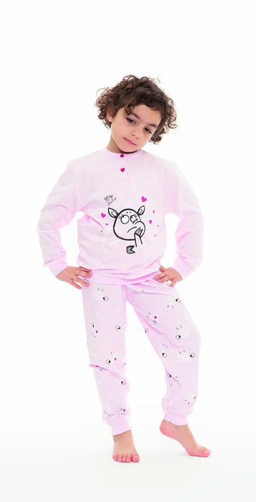 Pigiama invernale bambina cotone felpato Gary N20038
