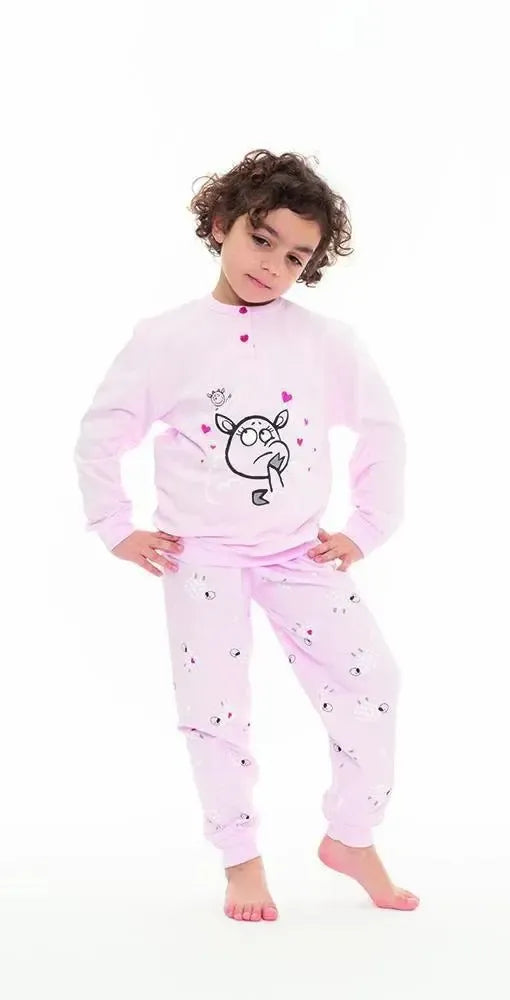 Pigiama invernale bambina cotone felpato Gary N20038