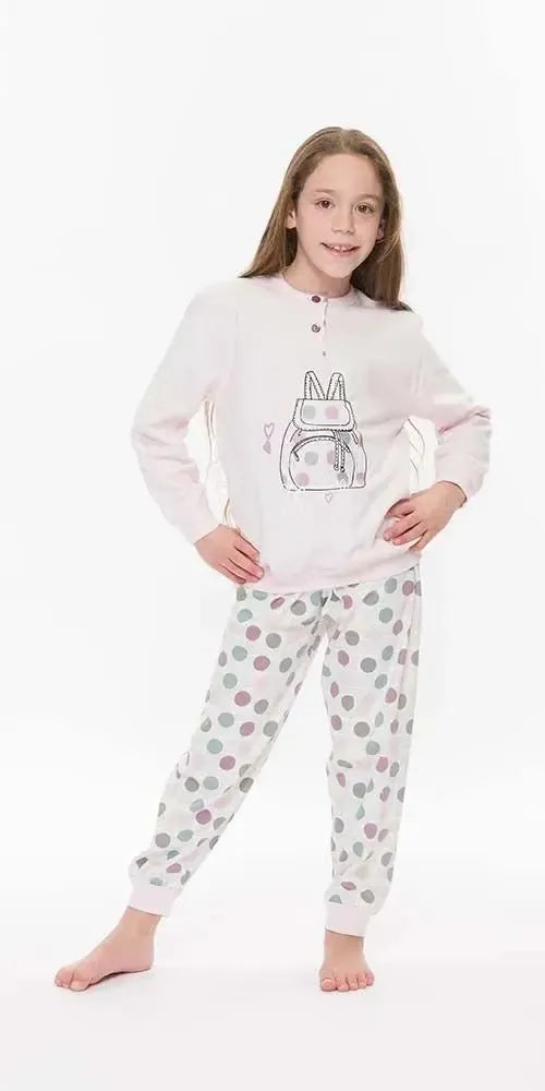 Pigiama invernale bambina cotone felpato Gary S20036