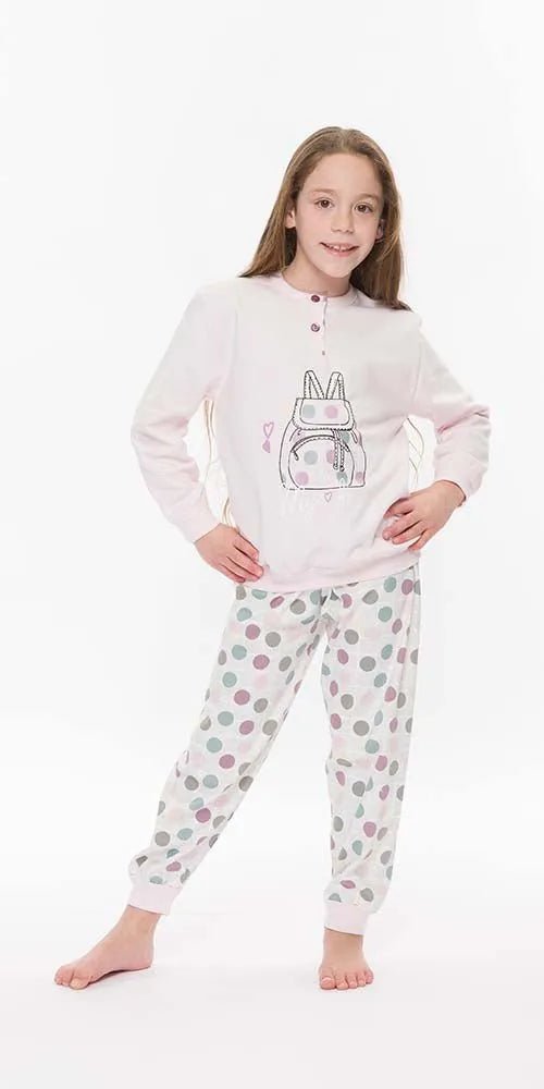 Pigiama invernale bambina cotone felpato Gary S20036