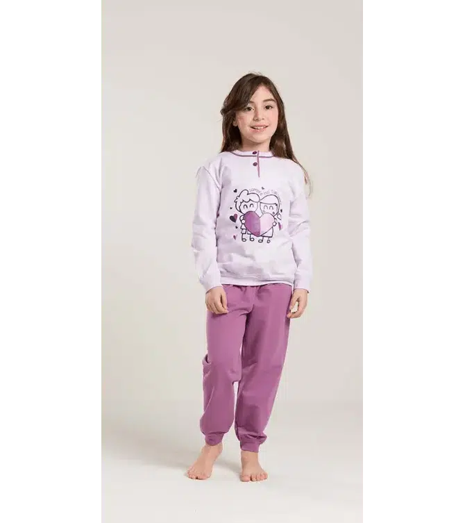 Pigiama invernale bambina cotone felpato Gary V20038