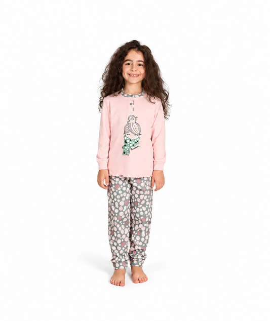 Pigiama invernale bambina interlock Gary 2027