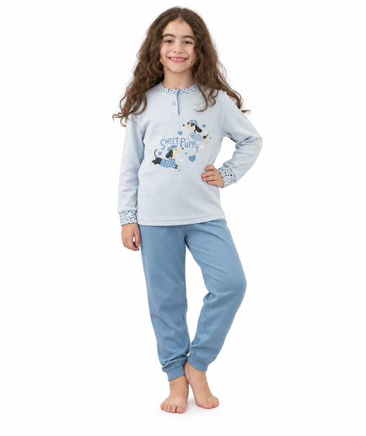 Pigiama invernale bambina interlock Gary 2183