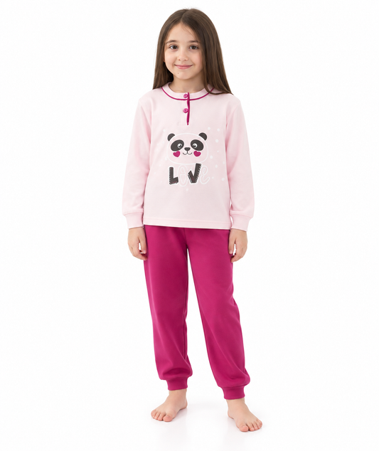 Pigiama invernale bambina interlock Gary 2184