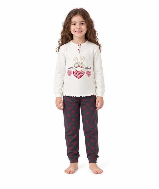 Pigiama invernale bambina interlock Gary 2186
