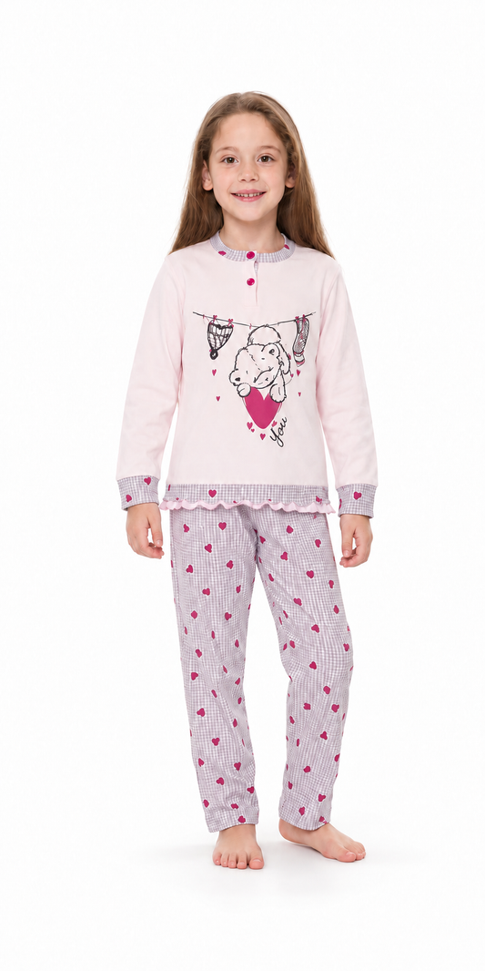 Pigiama invernale bambina interlock Gary S20007