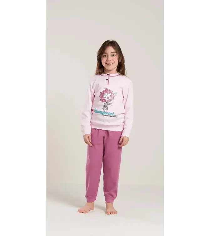 Pigiama invernale bambina interlock Gary V20007