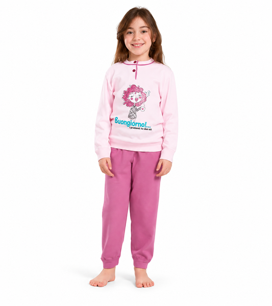Pigiama invernale bambina interlock Gary V20007