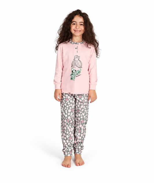 Pigiama invernale bambina/ragazza interlock Gary 3027