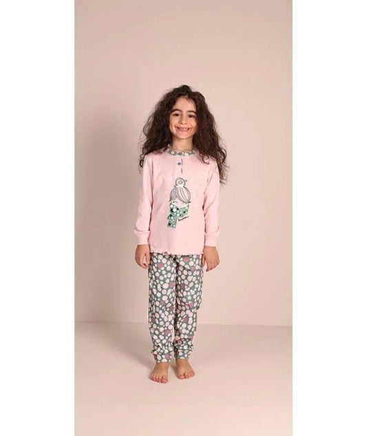 Pigiama invernale bambina/ragazza interlock Gary 3027