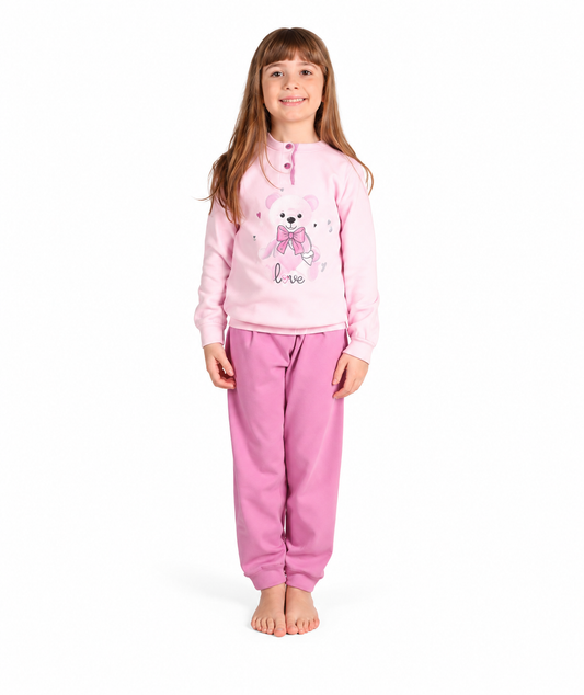 Pigiama invernale bambina/ragazza interlock Gary 3031