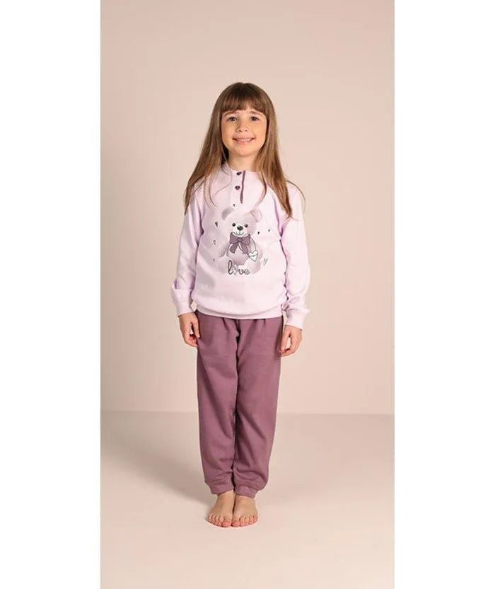 Pigiama invernale bambina/ragazza interlock Gary 3031