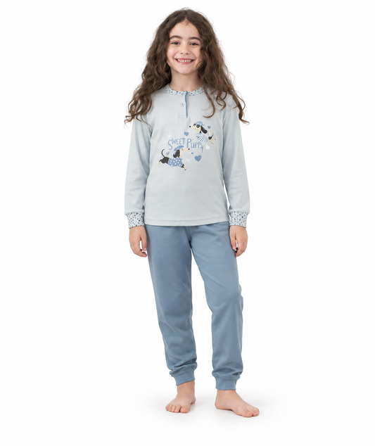 Pigiama invernale bambina/ragazza interlock Gary 3183
